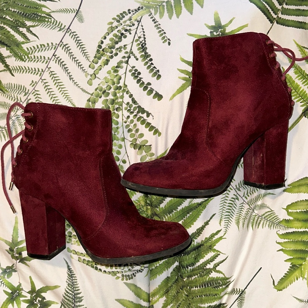 Chunky heel booties